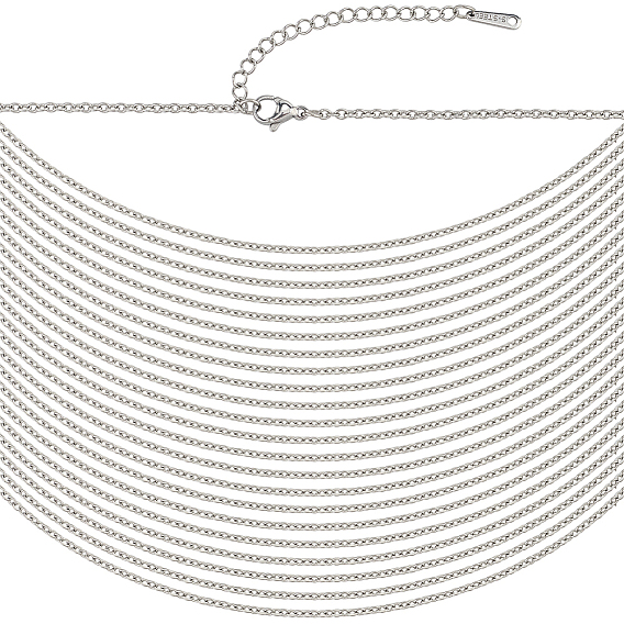 30 шт. 304 ожерелья из нержавеющей стали с цепочкой для мужчин и женщин