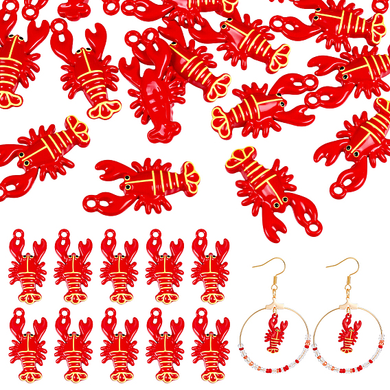 20 подвески из сплава шт., выпечка окрашены, омары-талисманы
