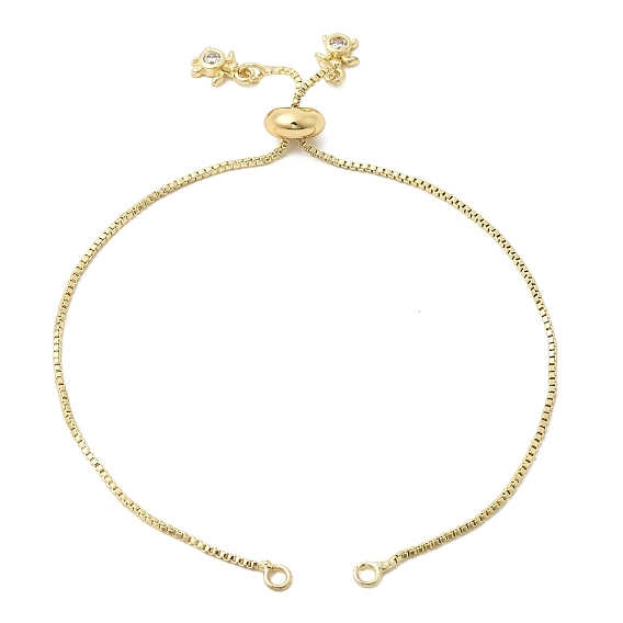 1мм латунная цепочка-слайдер для изготовления браслетов, с прозрачными подвесками в виде черепах из кубического циркония, стойки покрытие, долговечный, без свинца и без кадмия