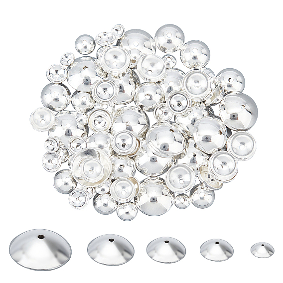 304 Stainless Steel Bead Caps, Half Round