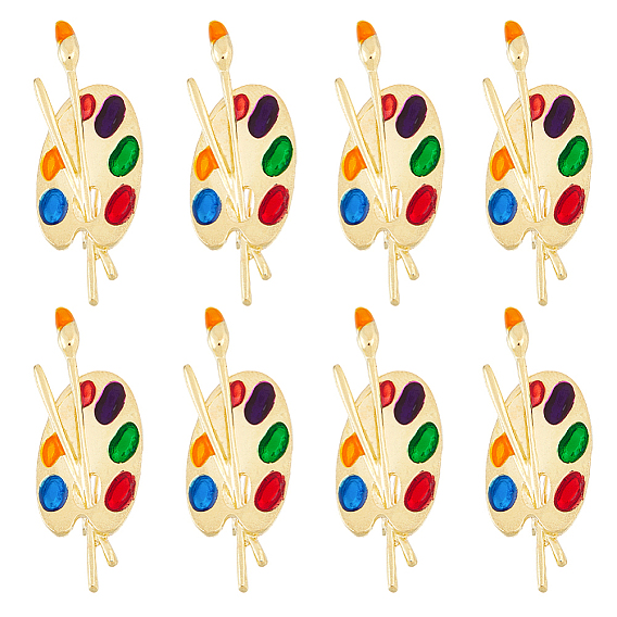 8Количество цветовых палитр и эмалевых значков с кисточкой, булавки из сплава для лацканов одежды рюкзака