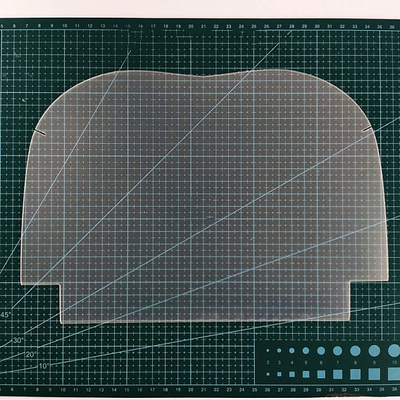 M-shape Frosted Plastic Purse Frame Stencil Template, for DIY Metal Clasp Frame Purse Bag Tool