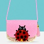 Handmade Non-woven Fabric Animal Change Wallet Set, with Alloy and Plastic Findings, Polyester Wire, Diy Crafts for Children, Ladybird