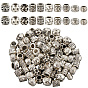 100шт 10 стили сплав европейские бусины, бусины с большим отверстием, рондель, бочка и колонна