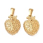 304 Colgantes del rhinestone del acero inoxidable, amuletos con forma de fruta, revestimiento de iones (ip)
