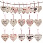 Cootonwood Pendants, with Wax Ropes, Heart, with Word