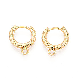 Accessoires de boucle d'oreilles en laiton, plaqué longue durée, sans nickel, torsion