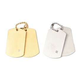 304 кулон из нержавеющей стали со стразами., ионное покрытие (ip), прямоугольные