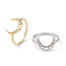 304 кольцо на палец с фазами луны из нержавеющей стали для женщин