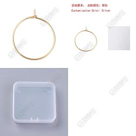 100Pcs 2 Colors 316 Surgical Stainless Steel Wine Glass Charms Rings, Hoop Earring Findings, DIY Material for Basketball Wives Hoop Earrings