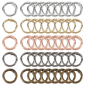 100Pcs 5 Colors Zinc Alloy Spring Gate Rings, Ring