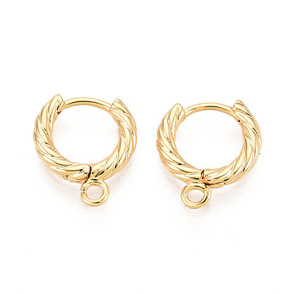 Accessoires de boucle d'oreilles en laiton, plaqué longue durée, sans nickel, torsion
