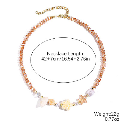 Ожерелья из морского фарфора, пластикового жемчуга и стеклянных бусин, золотые