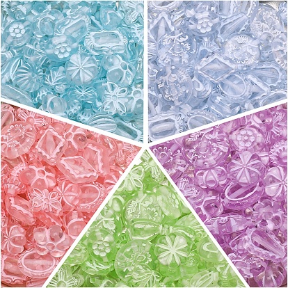 Прозрачные акриловые бусины, разнообразные