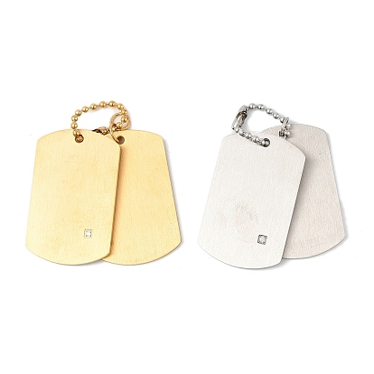 304 кулон из нержавеющей стали со стразами., ионное покрытие (ip), прямоугольные