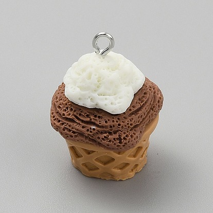 Подвески из смолы в виде мороженого, с платиновым железным обручем