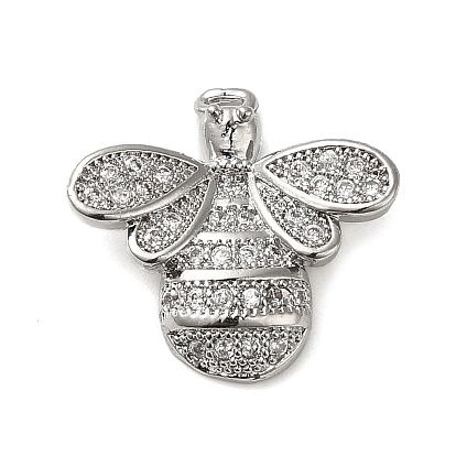 Brass Micro Pave Clear Cubic Zirconia Pendants