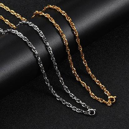 3мм стойка покрытие латунная веревка цепь ожерелья для женщин мужчин, без кадмия и без свинца, 901 застежка из нержавеющей стали, долговечный