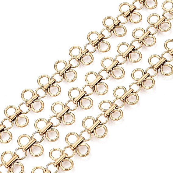 304 Stainless Steel Infinity Link Chains, Unwelded, with Spool