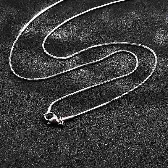 304 квадратные ожерелья в виде змеиной цепочки из нержавеющей стали., с карабин-лобстерами 