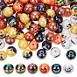 100 шт. 2 стили акриловые бусины с УФ-покрытием, радужный, Хэллоуин тема, круглые
