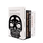 2Pcs Halloween Skull/Religion Jesus Non-Skid Iron Art Bookend Display Stands, Desktop Heavy Duty Metal Book Stopper for Shelves