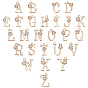 26Stk 26 Stil vergoldete Messinganhänger, mit Strass, Alphabet