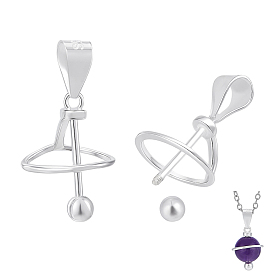 2 шт. 925 подвески-планеты из стерлингового серебра с бусинами, с печатью 925