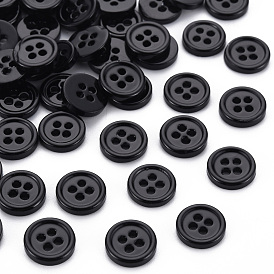 4-Hole Shell Buttons, Flat Round