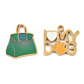 304 подвески из нержавеющей стали, с эмалью, золотые