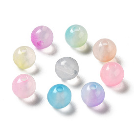 Transparent Acrylic Beads, Two-Tone, Round