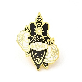Alloy Enamel Pins for Backpack Clothes, Magic Bottle with Flower