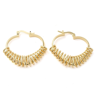 Boucles d'oreilles créoles en forme de cœur, placage en crémaillère, fil de laiton