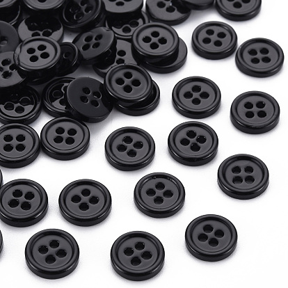 4-Hole Shell Buttons, Flat Round