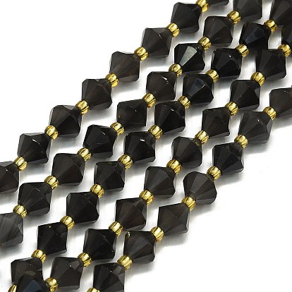 Натуральные ледяные обсидиановые бусинки, ромб