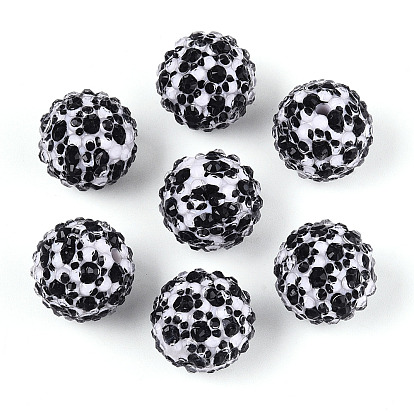 Узор с принтом в виде коровьих полосок, круглые бусины из смолы и стразов, с акрилом внутри, бусины из жевательной резинки для ручек с бусинами, брелки, ювелирные изделия и ремесла