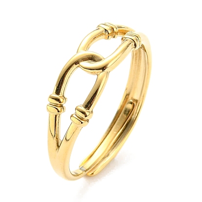 304 anillo ajustable en forma de lágrima hueca de acero inoxidable para mujer