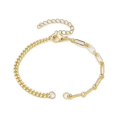 Cadenas de latón y cadenas de clips para hacer pulseras, con 304 de acero inoxidable broches pinza de langosta