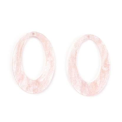 Акриловые подвески, для аксессуаров для серег своими руками, с блеском порошок, овальные