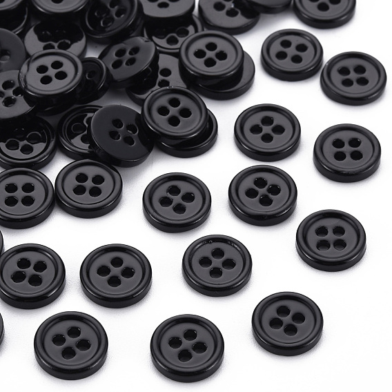 4-Hole Shell Buttons, Flat Round