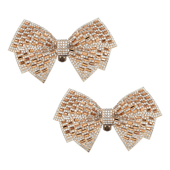 Украшение для обуви в виде банта со стразами