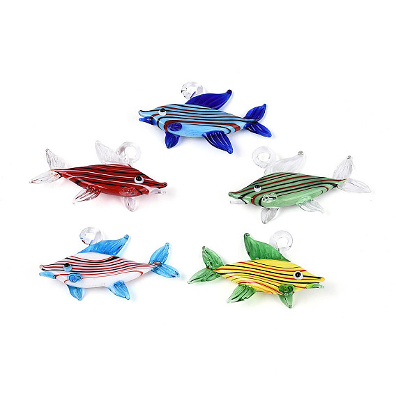 Большие подвески, лэмпворк, ручная работа , рыбы прелести