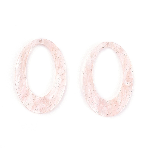 Акриловые подвески, для аксессуаров для серег своими руками, с блеском порошок, овальные