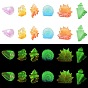 30 pièces 6 styles décorations lumineuses en résine en forme de coquillage, brillent dans le noir, décor pour aquarium, brillent dans le noir
