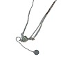 Ethnic style silver titanium steel snake bone chain multi-chain splicing necklace jade pendant stacked clavicle chain hip hop
