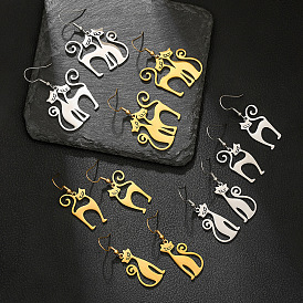 304 из нержавеющей стали болтаться серьги, форма кошки