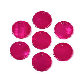Pendentifs de coquillages d'eau douce naturelle, teint, charmes de disque