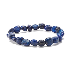 Bracelet extensible perles pépites de lapis lazuli naturel, bracelet reiki pour enfant