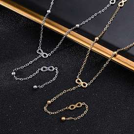 304 ожерелья из нержавеющей стали с буквой бесконечности Y, ионное покрытие (ip)