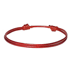 Adjustable 1.5mm Colorful Braided Wax Cord Bracelet Couple Red Black Handmade Rope
